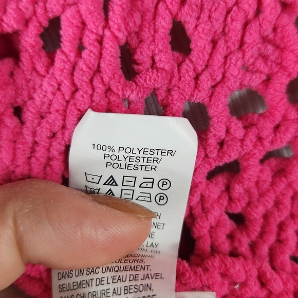 LUCKY BRAND Pink Pointelle Chenille Sweater (L) - Picture 6 of 7